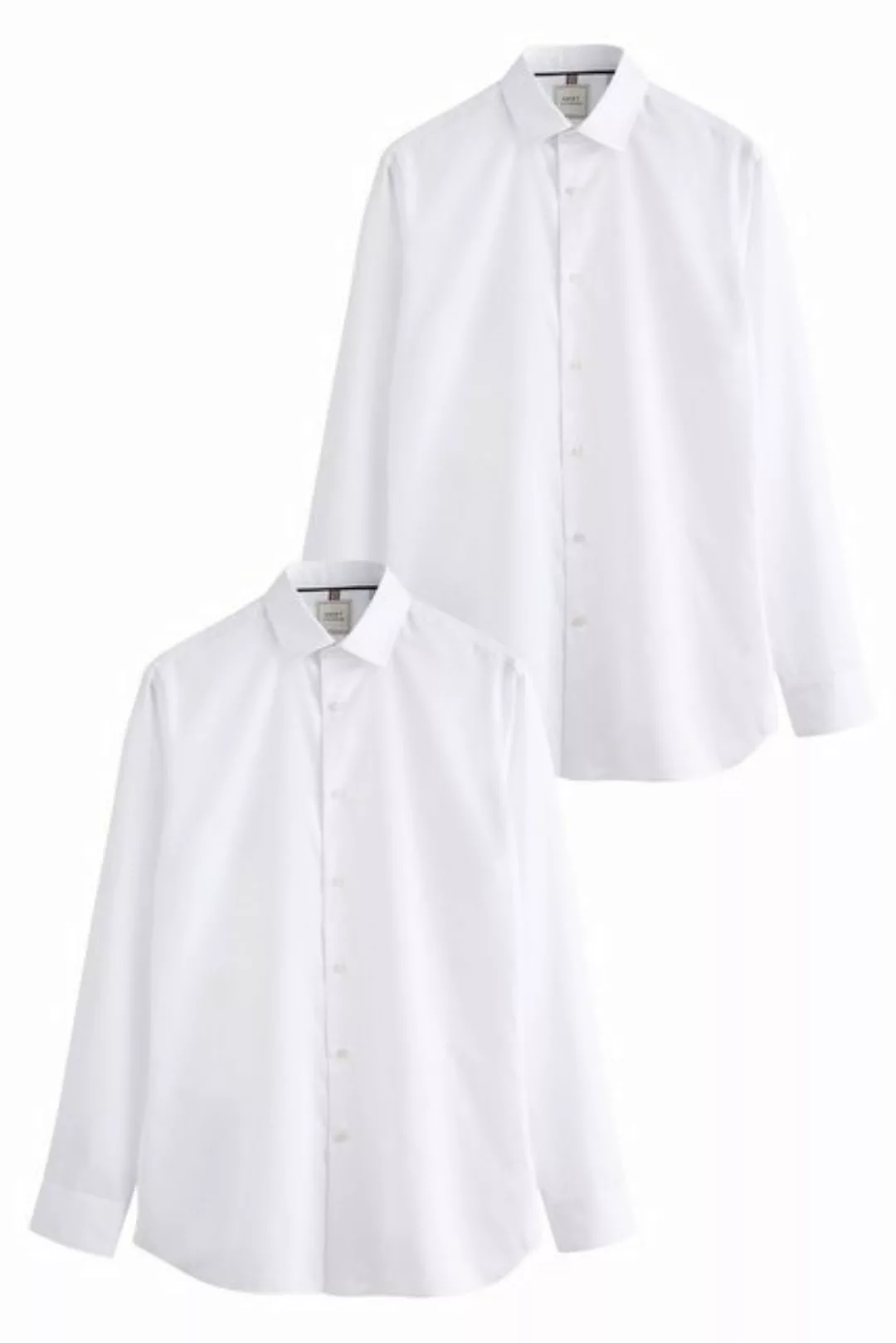 Next Langarmhemd Pflegeleichte Slim Fit Hemden, 2er-Pack (2-tlg) günstig online kaufen