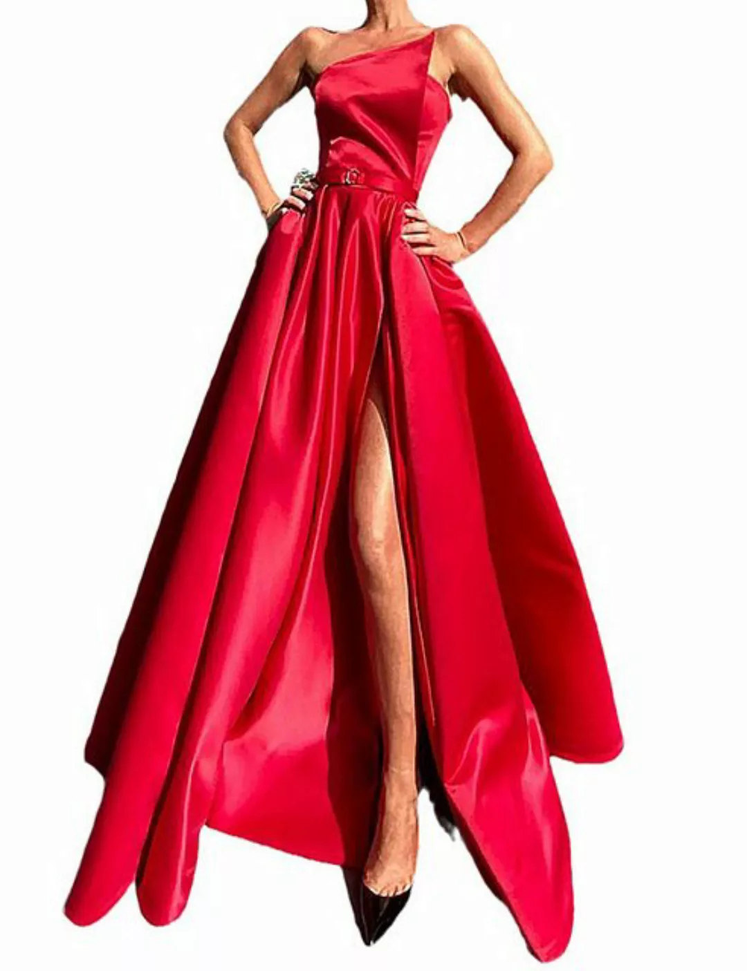 ZWY A-Linien-Kleid Sexy Schlitzkleid, Röhrenoberteil,festliches kleid damen günstig online kaufen