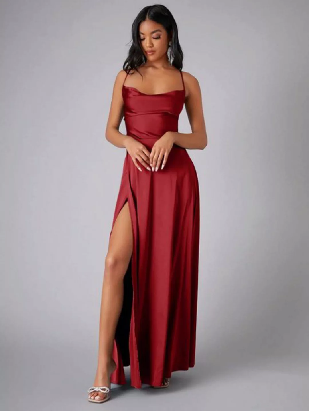 KIKI Abendkleid Slip-Kleid-Off-Shoulder-Kleid -Abendkleid-A-Linien-Kleid günstig online kaufen