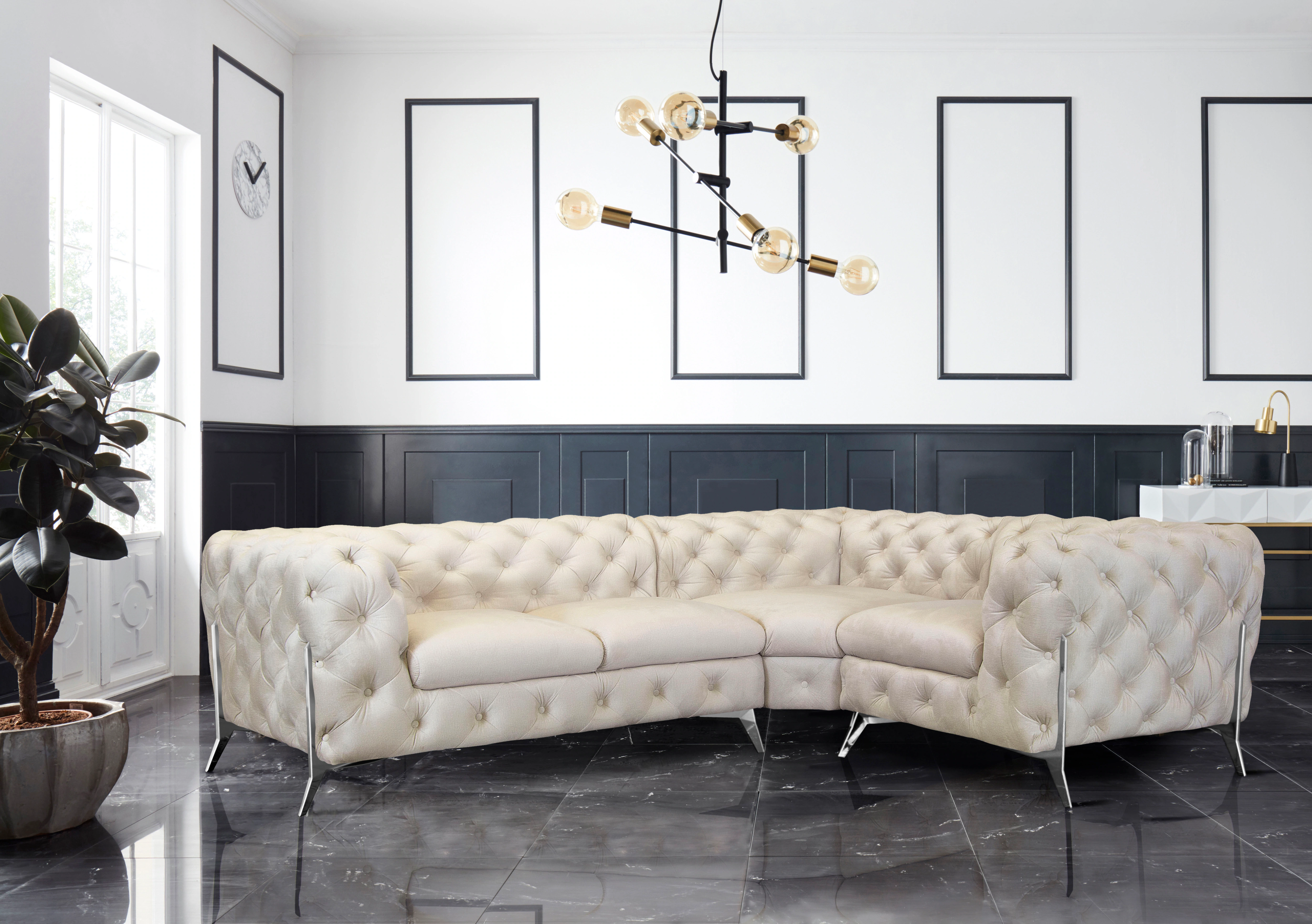 Leonique Chesterfield-Sofa »Amaury L-Form« günstig online kaufen