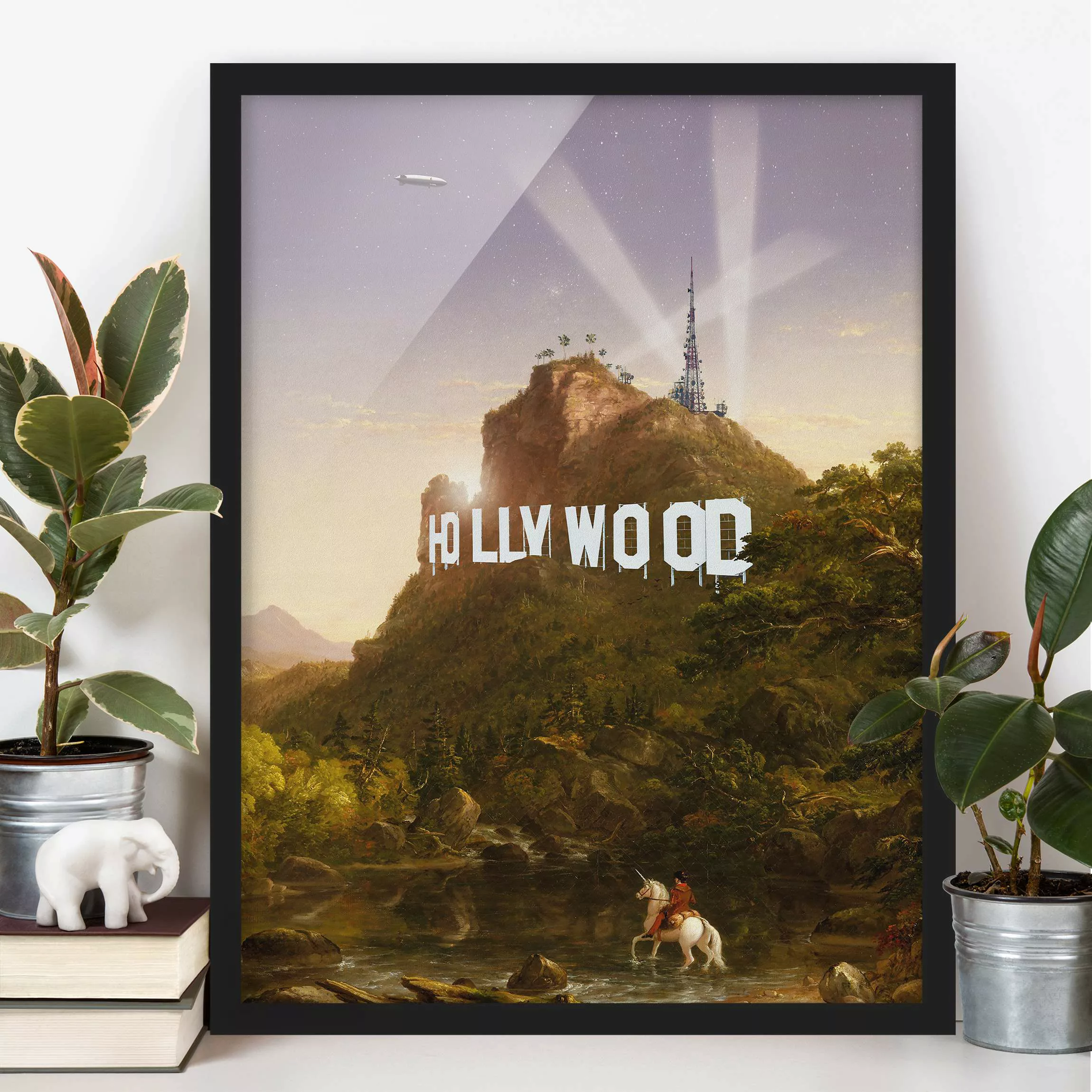 Bild mit Rahmen Natur & Landschaft - Hochformat Gemälde Hollywood günstig online kaufen