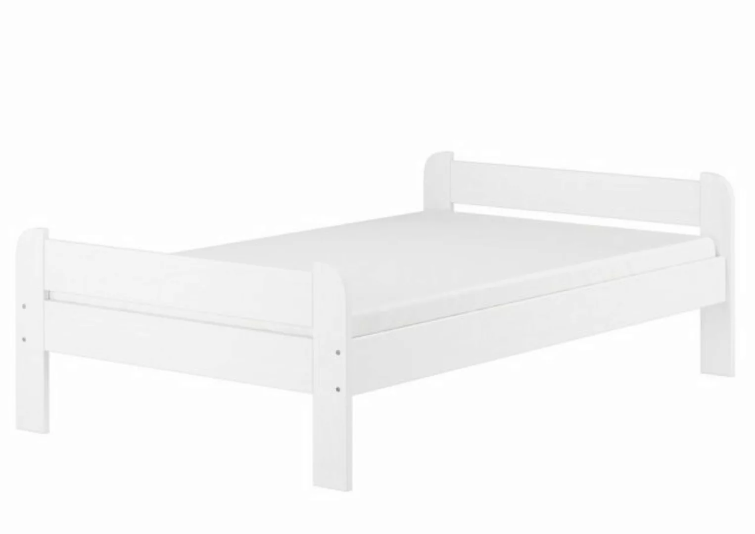 ERST-HOLZ Bett Massivholz Einzelbett robustes breites weiß 120x200 Kiefer, günstig online kaufen