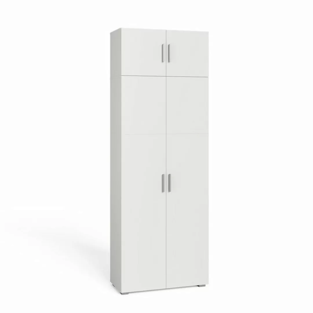 Vicco Aktenschrank Ingo, Weiß, 80 x 223 cm mit Schrankaufsatz günstig online kaufen