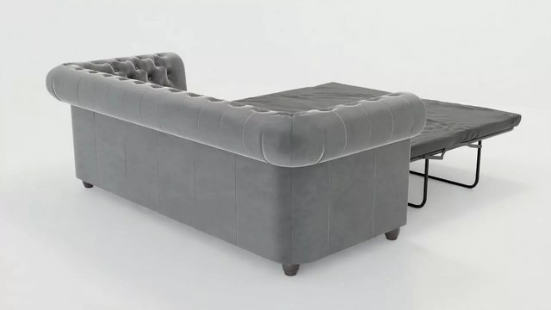 S-Style Möbel Chesterfield-Sofa Lena 3-Sitzer mit Schlaffunktion Samt Bezug günstig online kaufen