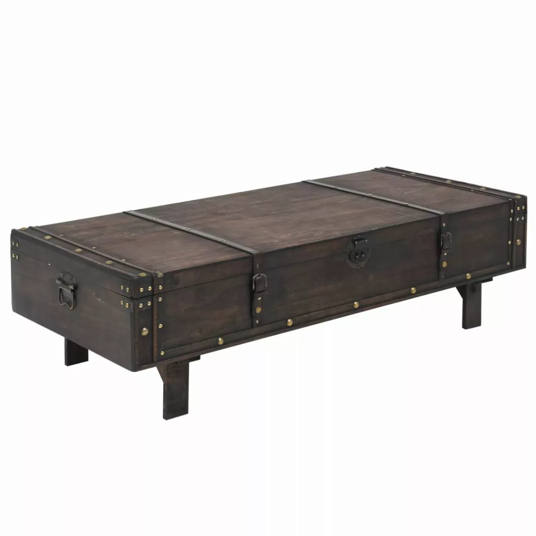 Couchtisch Massivholz Vintage-stil 120 X 55 X 35 Cm günstig online kaufen