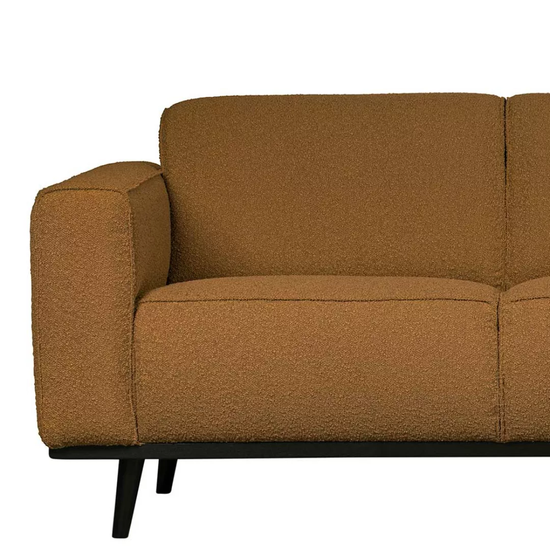 Dreisitzer Sofa in Bernsteinfarben Stoff Armlehnen günstig online kaufen