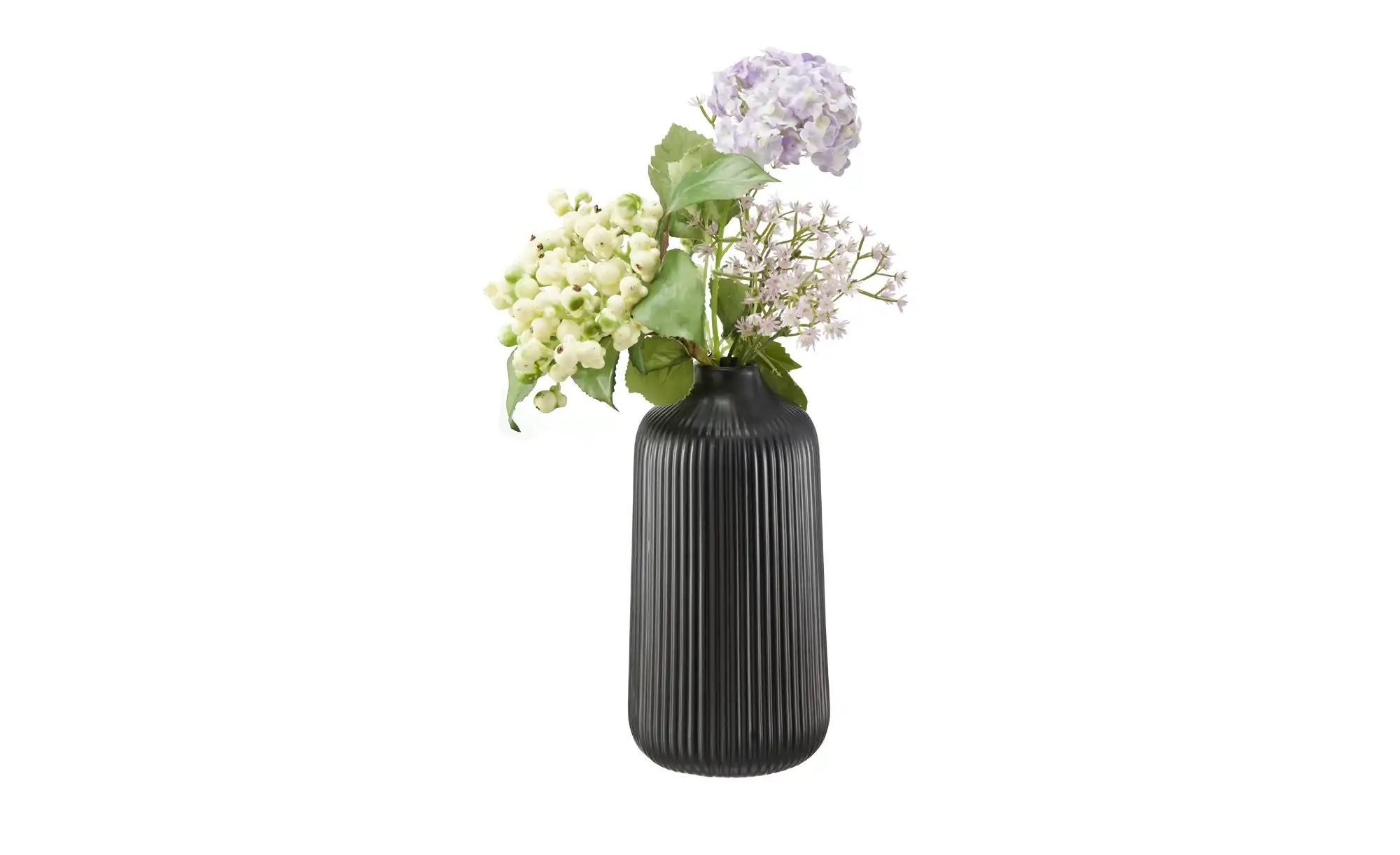 HOME STORY Vase ¦ schwarz ¦ Dolomite ¦ Maße (cm): H: 20  Ø: 10 Accessoires günstig online kaufen