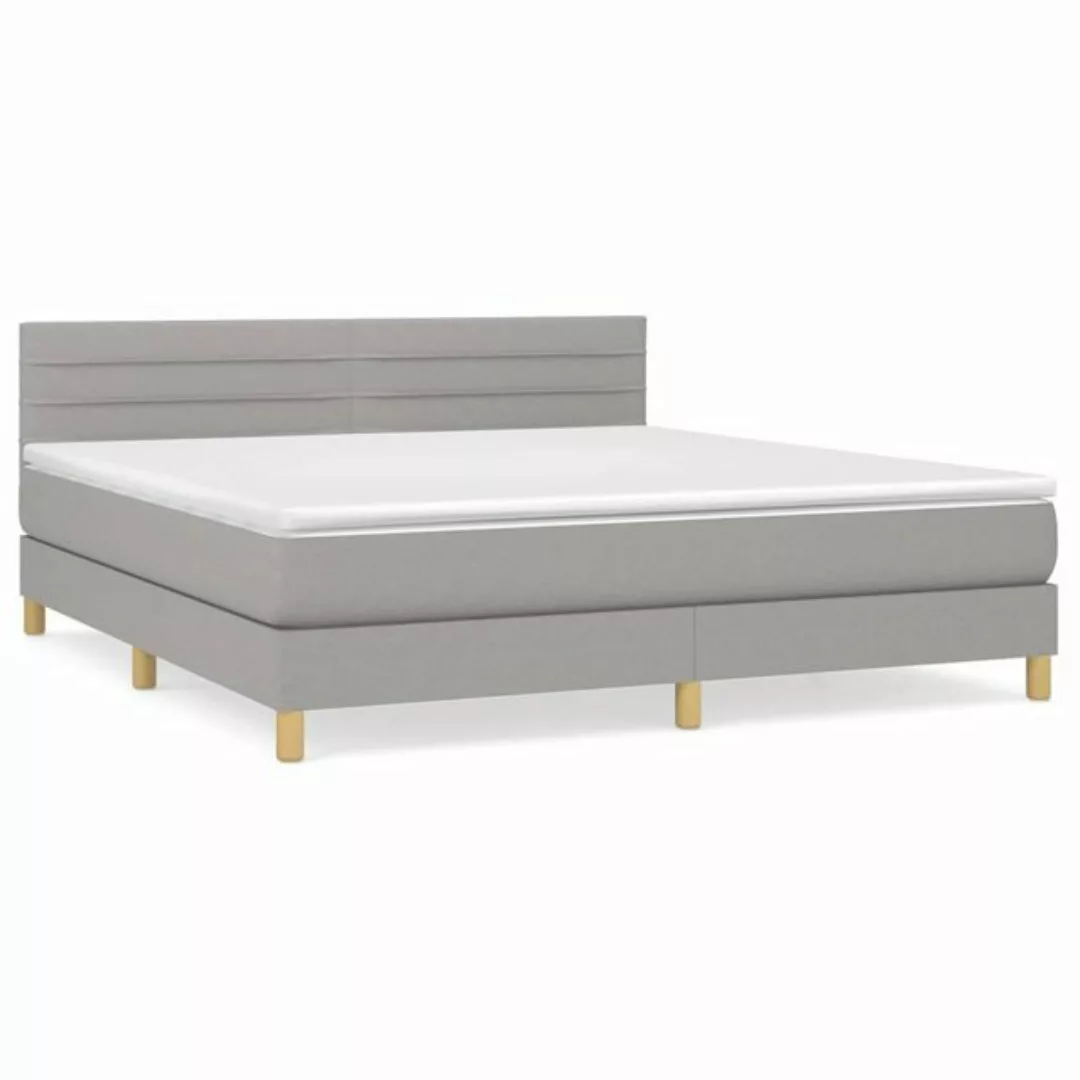 furnicato Bett Boxspringbett mit Matratze Hellgrau 180x200 cm Stoff (1-tlg) günstig online kaufen