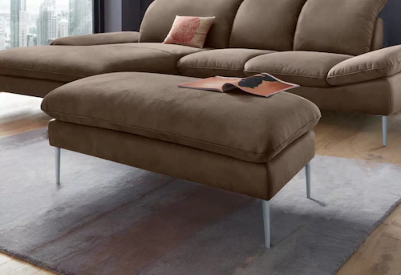 W.SCHILLIG Hocker "enjoy&MORE", Füße silber matt, Breite 106 cm günstig online kaufen