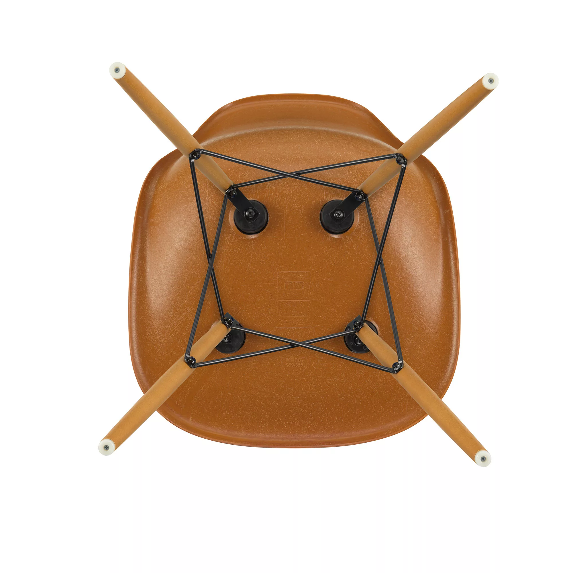 Vitra - Eames Fiberglass Side Chair DSW Ahorn gelblich - ocker dunkel/Sitzs günstig online kaufen