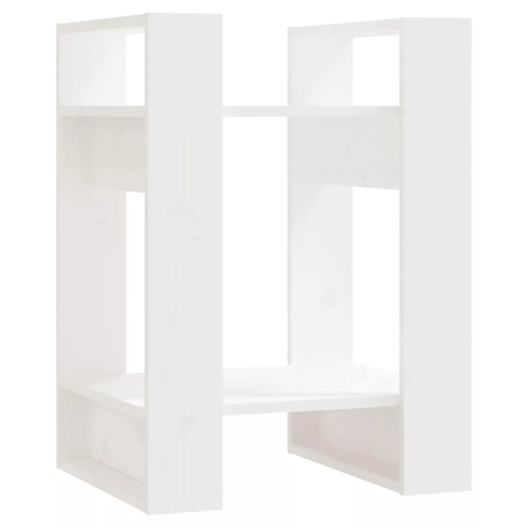 Vidaxl Bücherregal/raumteiler Weiß 41x35x57 Cm Massivholz Kiefer günstig online kaufen