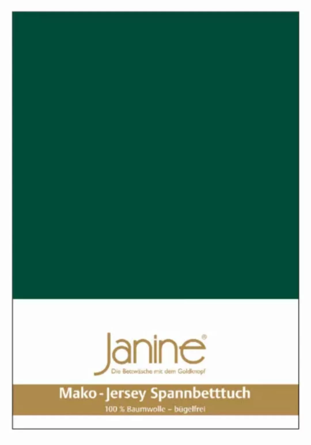 Janine Janine Spanbetttuch Mako-Feinjersey 5007 waldgrün Größe:  150x200 cm günstig online kaufen