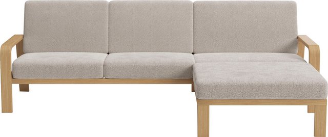 sit&more Ecksofa "Kolding L-Form", Armlehnen aus Buchenholz in natur, versc günstig online kaufen