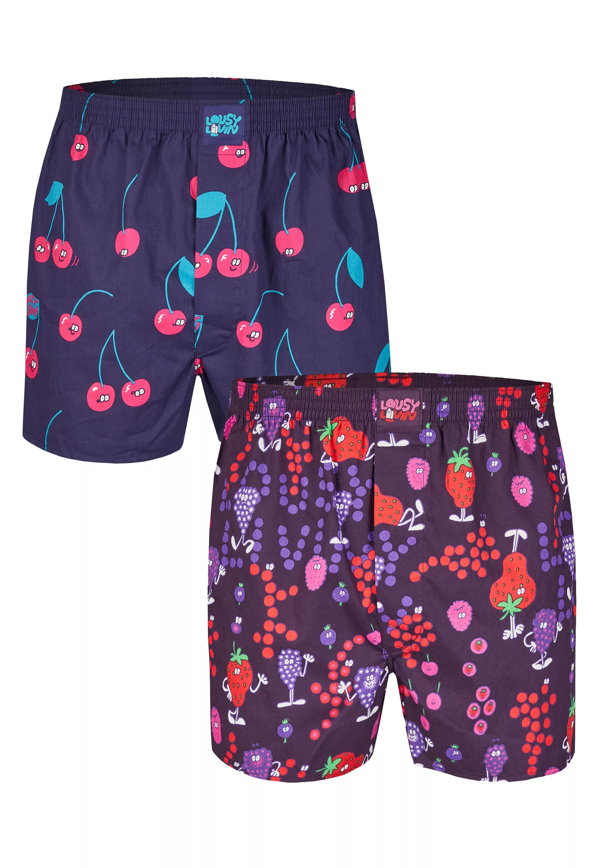 Lousy Livin 2-er Set Boxershorts Blau & Lila mit Motiv günstig online kaufen