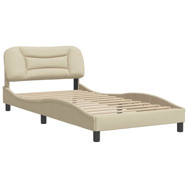 vidaXL Bett Bettgestell mit Kopfteil Creme 100x200 cm Stoff günstig online kaufen