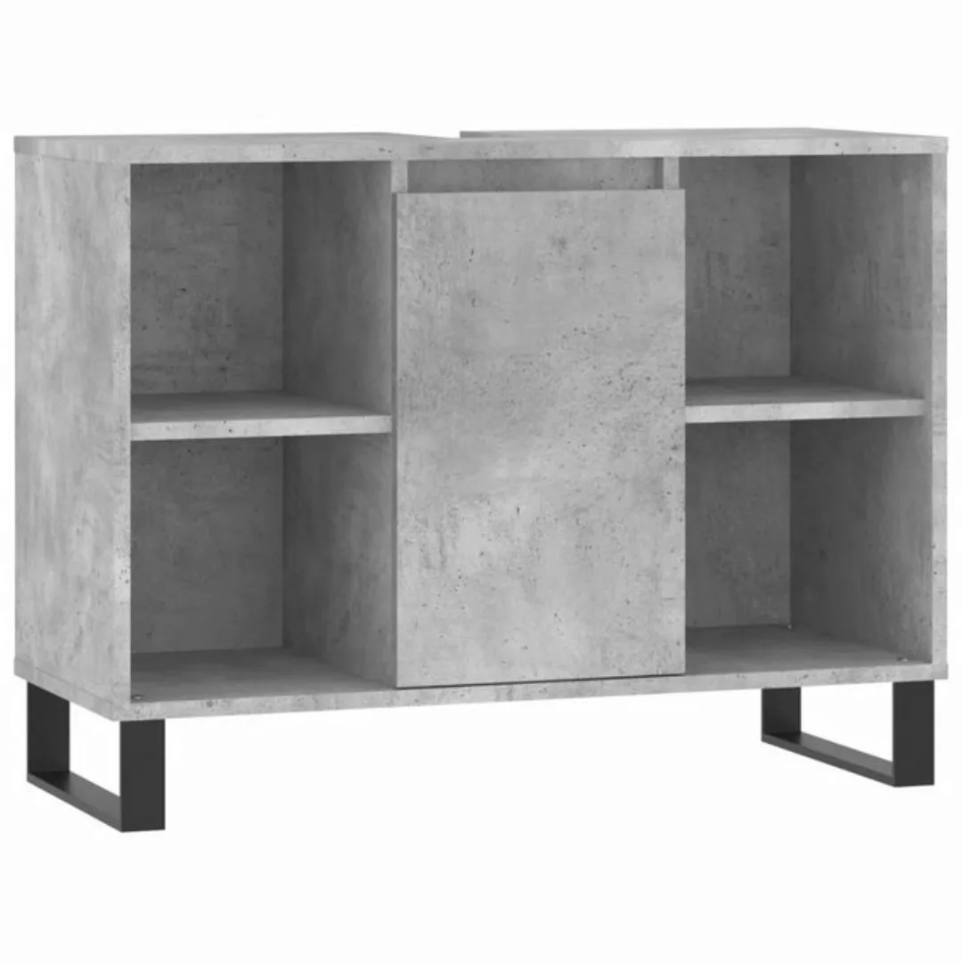 vidaXL Waschbeckenunterschrank Badschrank Betongrau 80x33x60 cm Holzwerksto günstig online kaufen