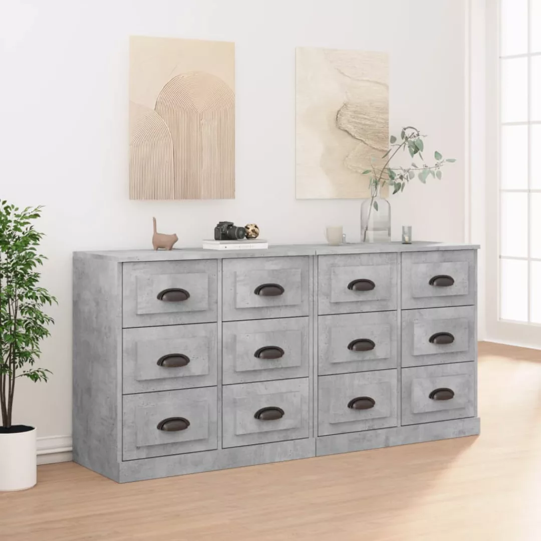 Vidaxl Sideboards 2 Stk. Betongrau Holzwerkstoff günstig online kaufen