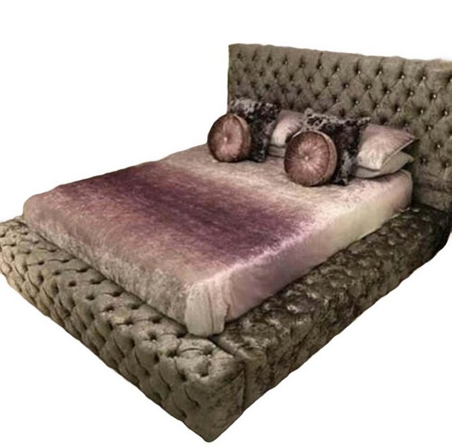 JVmoebel Bett, Chesterfield Doppelbett Möbel 180x200 Polster Textil Betten günstig online kaufen