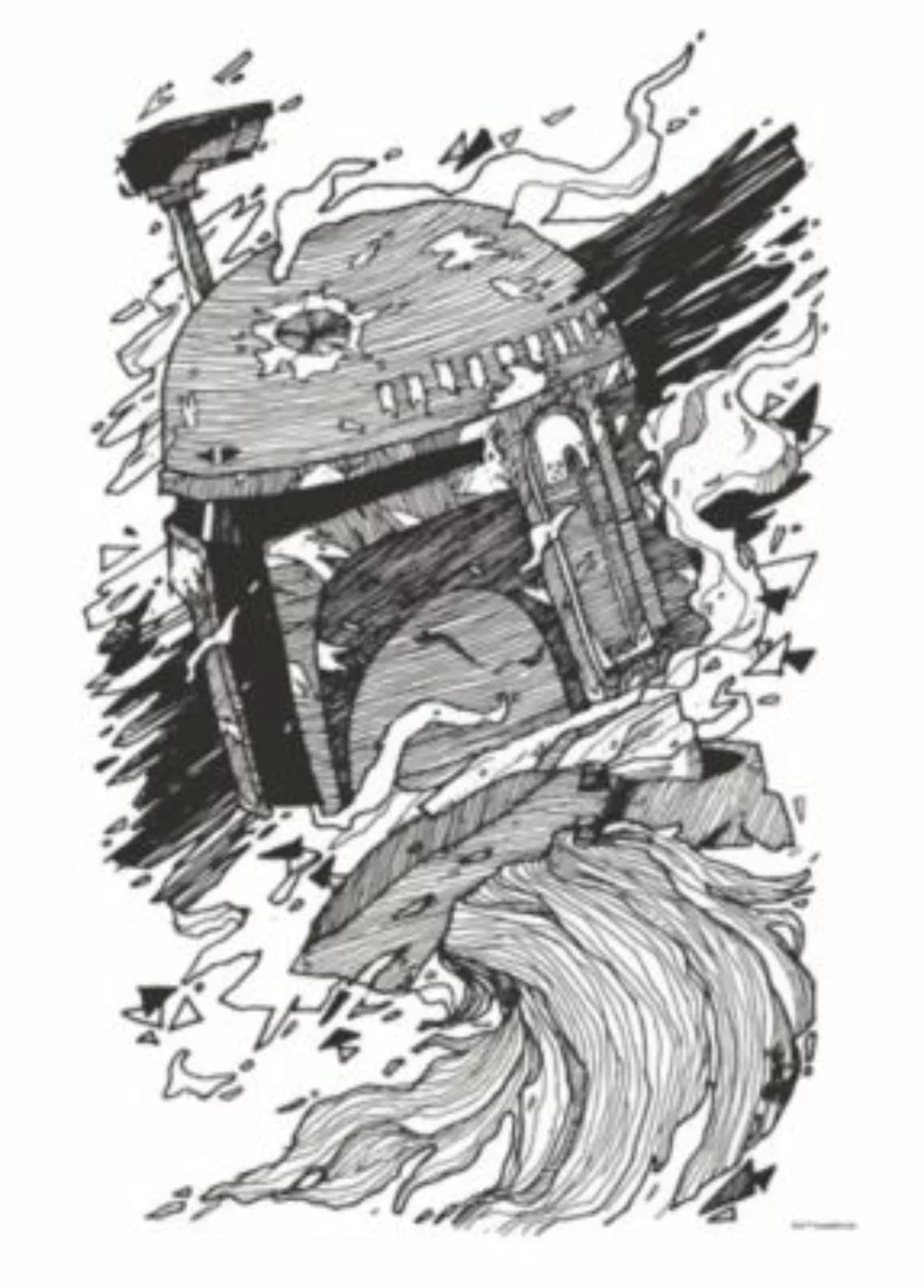 Komar Wandbild »Star Wars Boba Fett Drawing«, (1 St.), Kinderzimmer, Schlaf günstig online kaufen