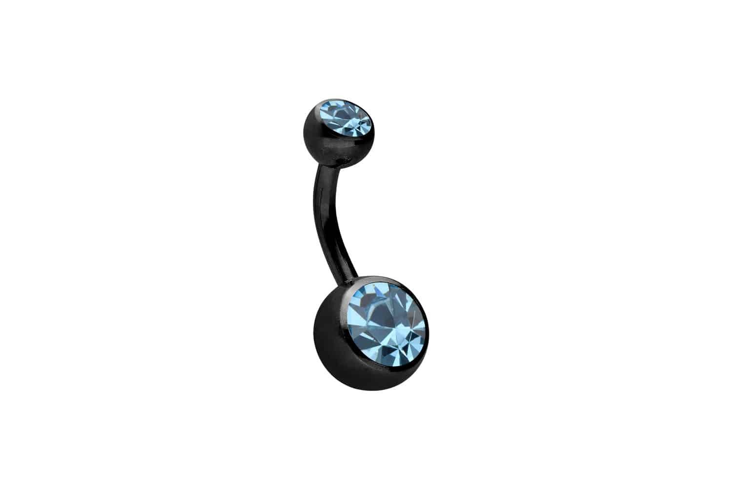PIERCINGLINE Bauchnabelpiercing Chirurgenstahl Bananabell ZWEI KRISTALLE günstig online kaufen