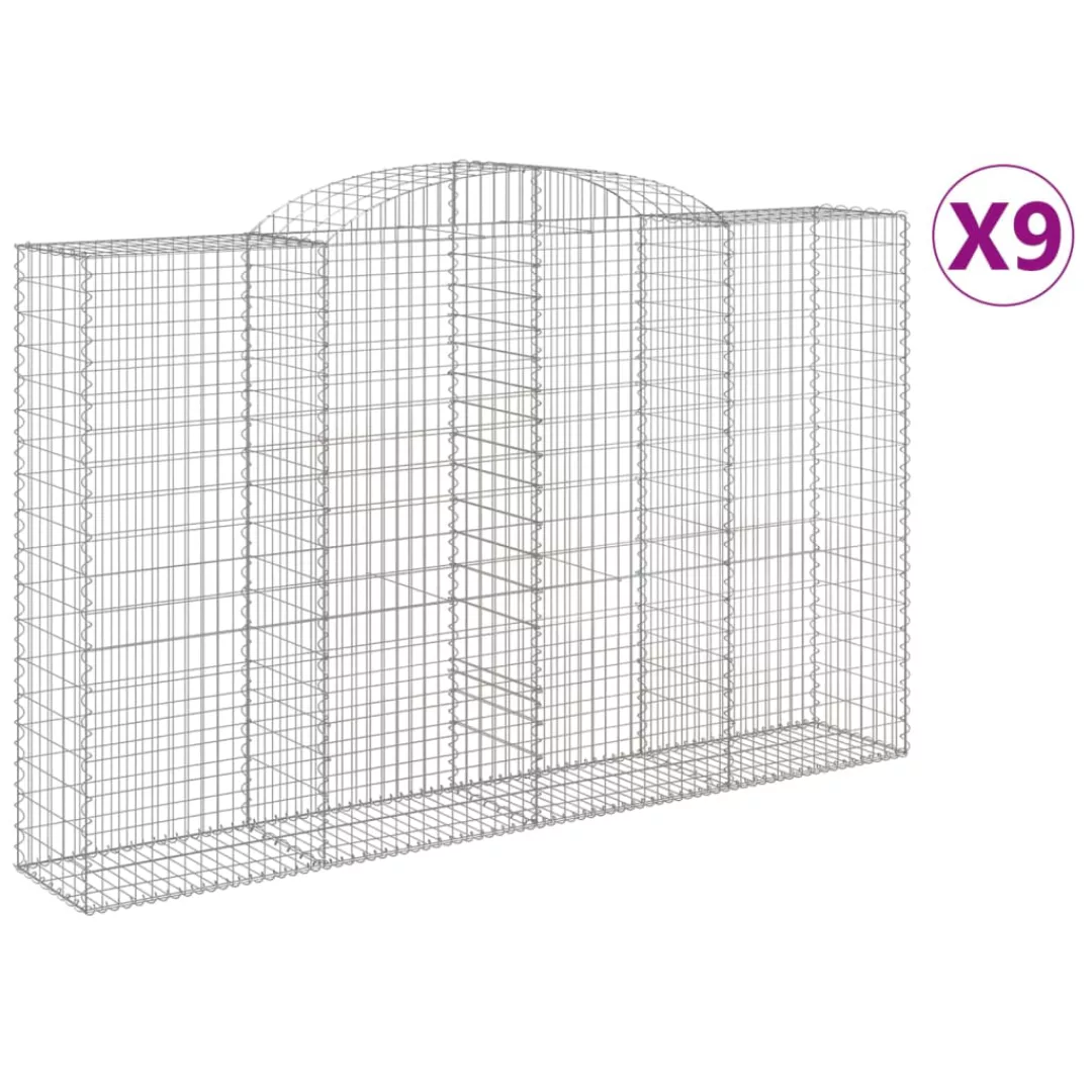 Vidaxl Gabionen Mit Hochbogen 9 Stk. 300x50x180/200cm Verzinktes Eisen günstig online kaufen