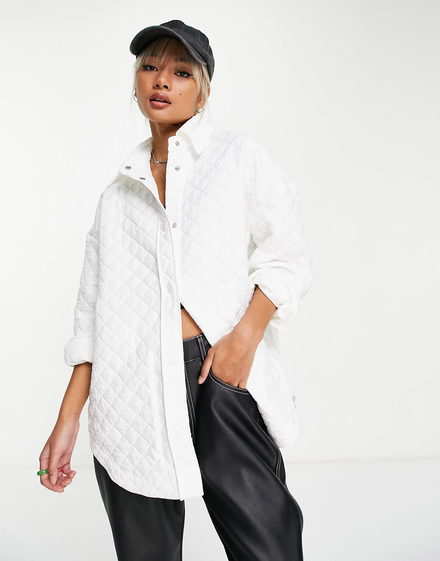 Urban Revivo – Hemdjacke in Weiß günstig online kaufen