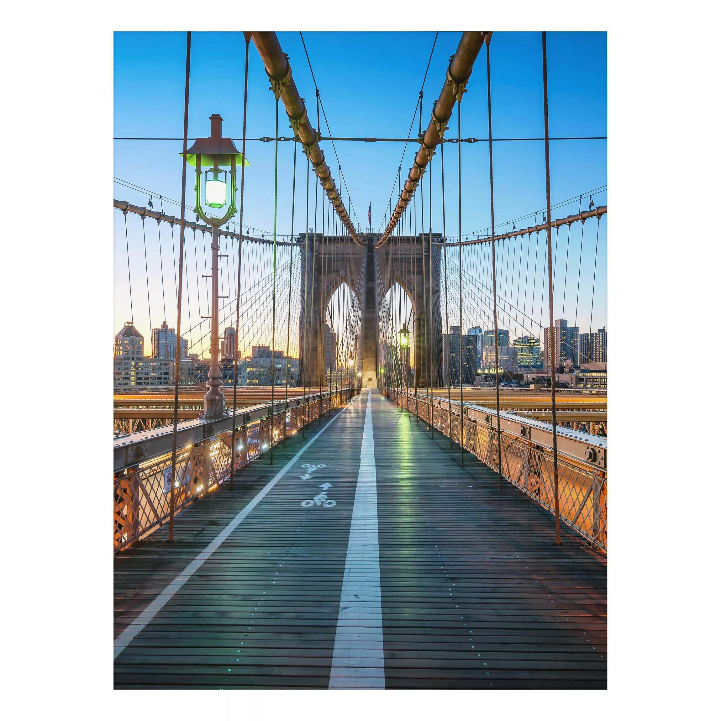Alu-Dibond Bild Morgenblick von der Brooklyn Bridge günstig online kaufen