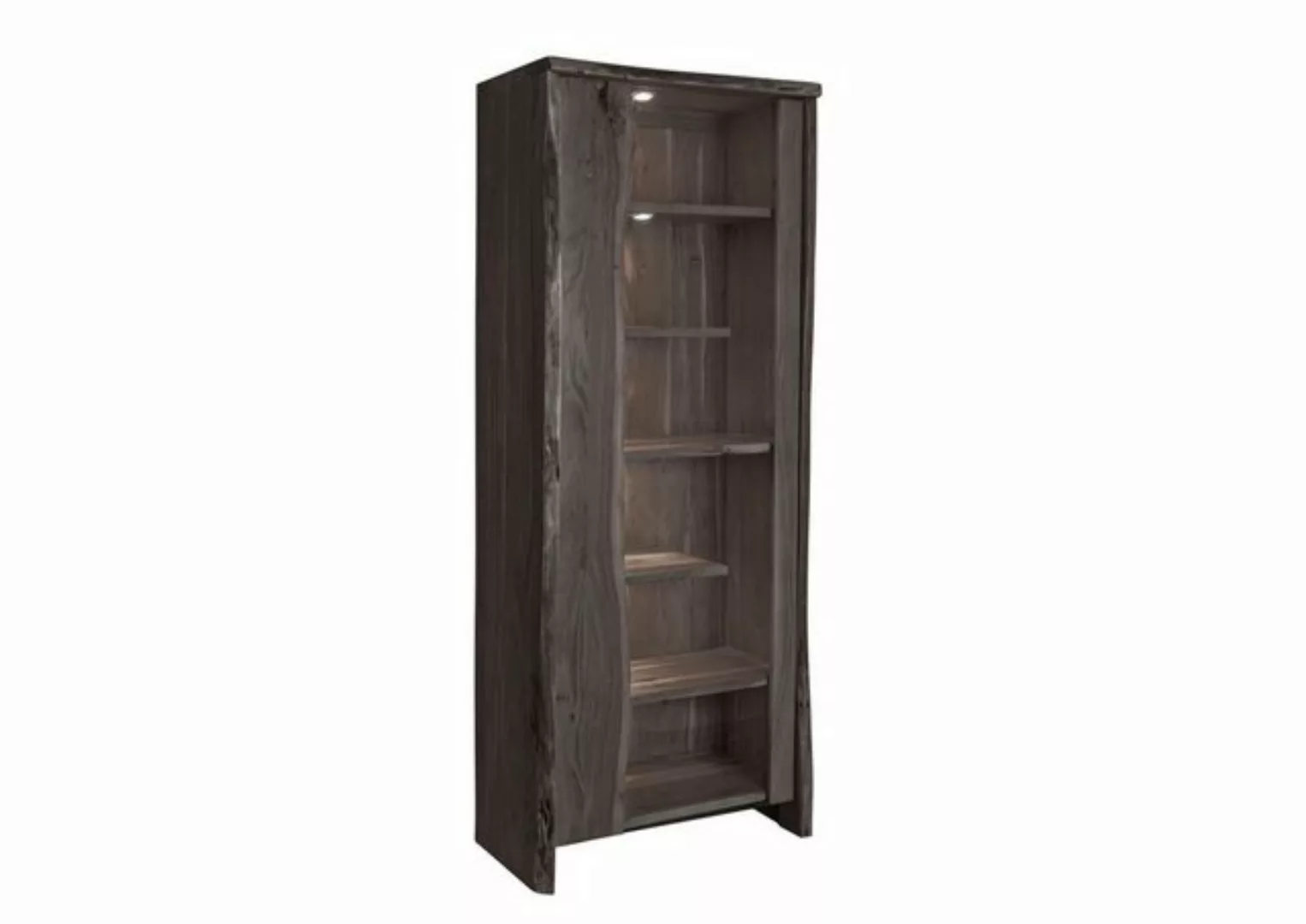 Massivmoebel24 Standvitrine (Vitrine Akazie 81x45x204 grau lackiert PURE AC günstig online kaufen