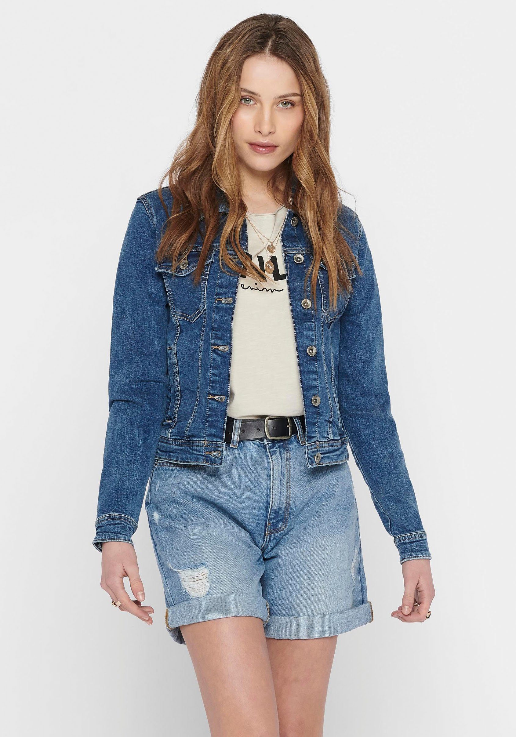 ONLY Jeansjacke "ONLTIA DNM JACKET MB BEX02 NOOS", in leichter Used-Waschun günstig online kaufen