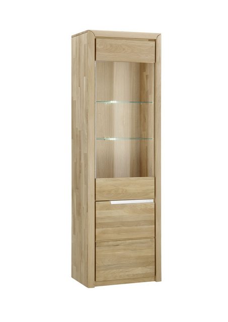 58 aufm Kessel Vitrine Massivholz Ianka 63x198x41 Vitrine Wildeiche Bianco günstig online kaufen