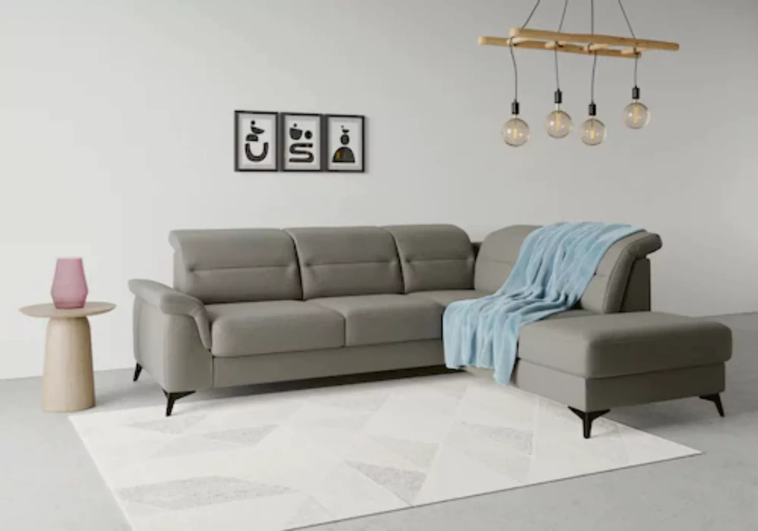 sit&more Ecksofa "Sinatra L-Form", mit Ottomane, optional mit Kopfteilverst günstig online kaufen