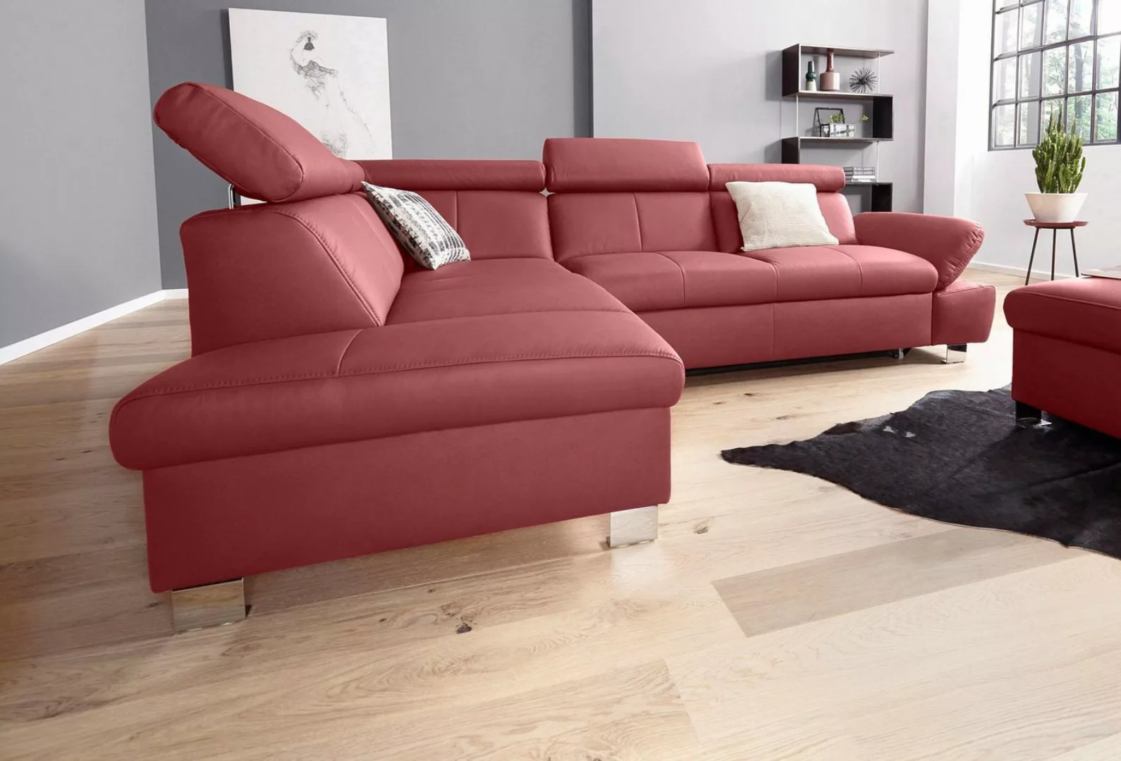 exxpo - sofa fashion Ecksofa »Happy, modern und bequem, L-Form«, inkl. Kopf günstig online kaufen