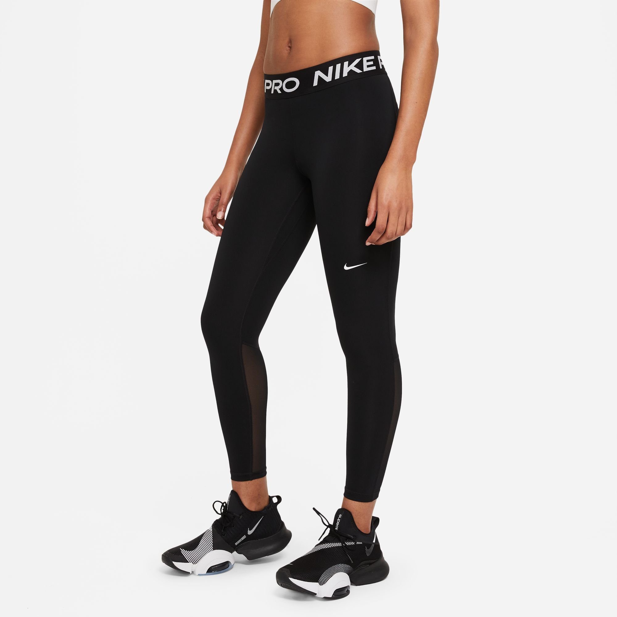 Nike Trainingstights PRO WOMEN'S MID-RISE MESH-PANELED günstig online kaufen