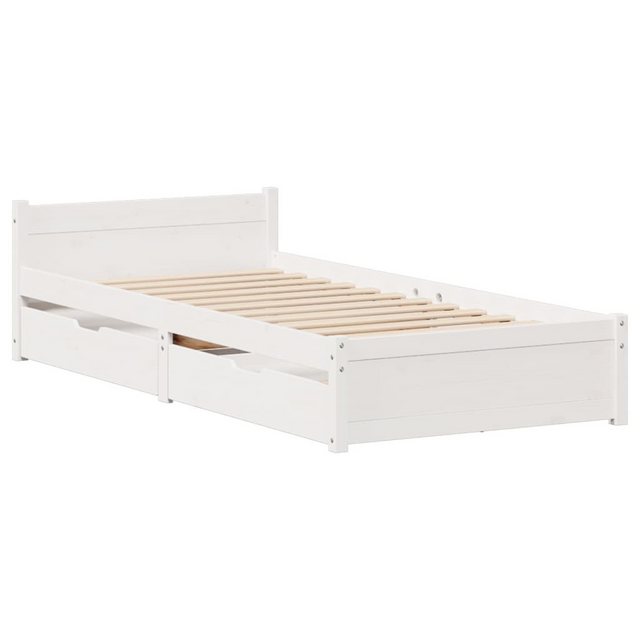 vidaXL Bett Massivholzbett ohne Matratze Weiß 90x200 cm Kiefernholz günstig online kaufen