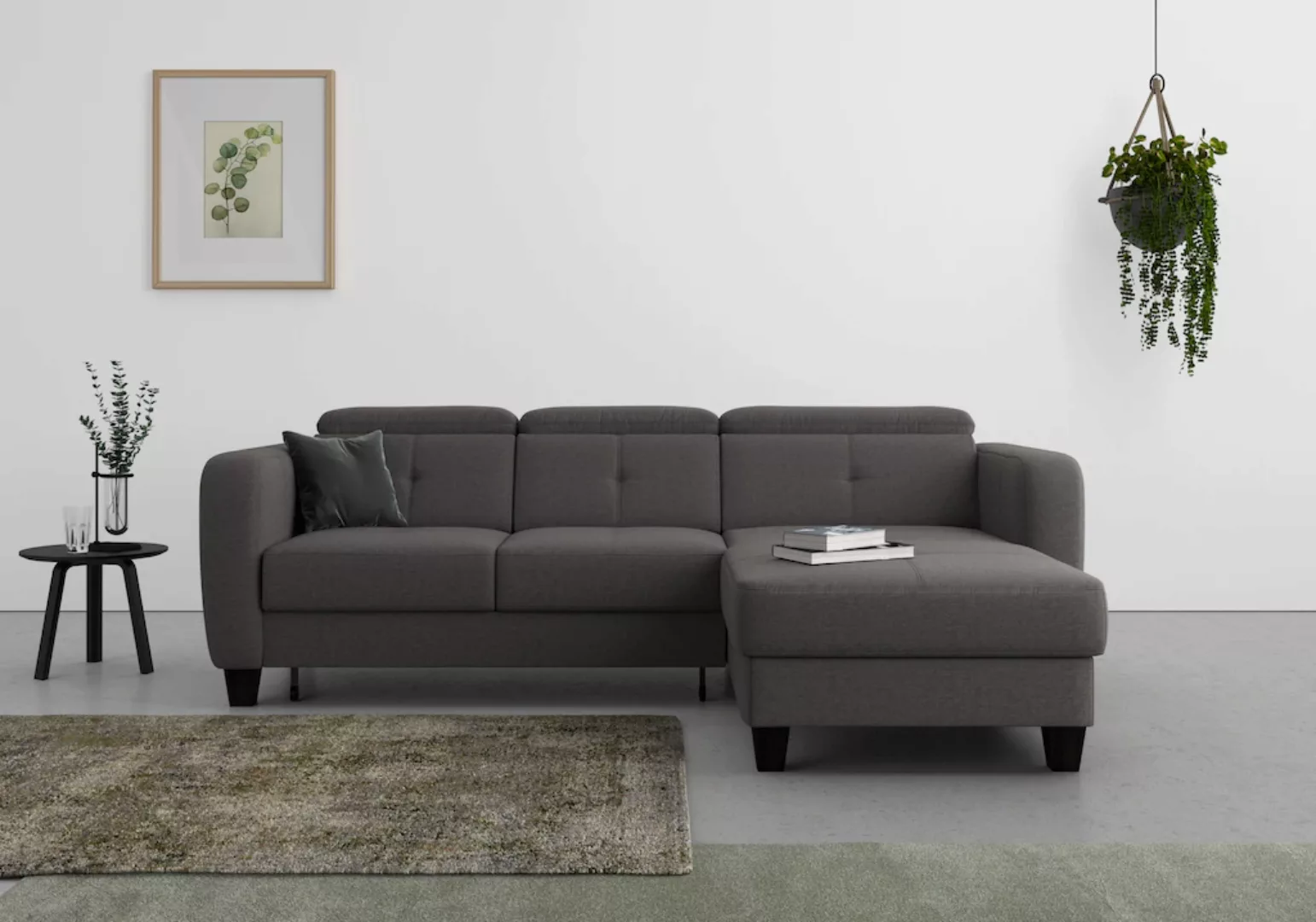 sit&more Ecksofa Belluci L-Form, inklusive Federkern, wahlweise mit Bettfun günstig online kaufen