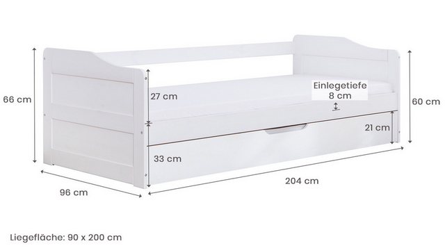 Ticaa Funktionsbett Sofabett Funktionsbett Gästebett mit Auszug günstig online kaufen