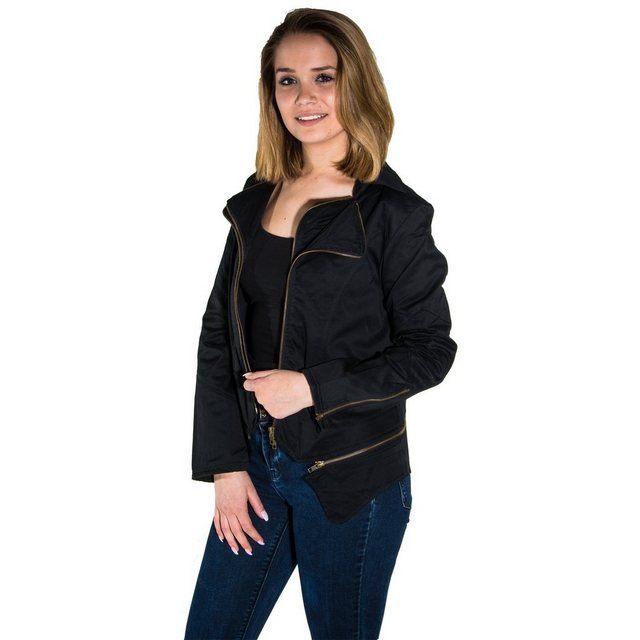 KUNST UND MAGIE Kurzjacke Kunst und Magie Damen Schwarze Jacke mit vielen Z günstig online kaufen