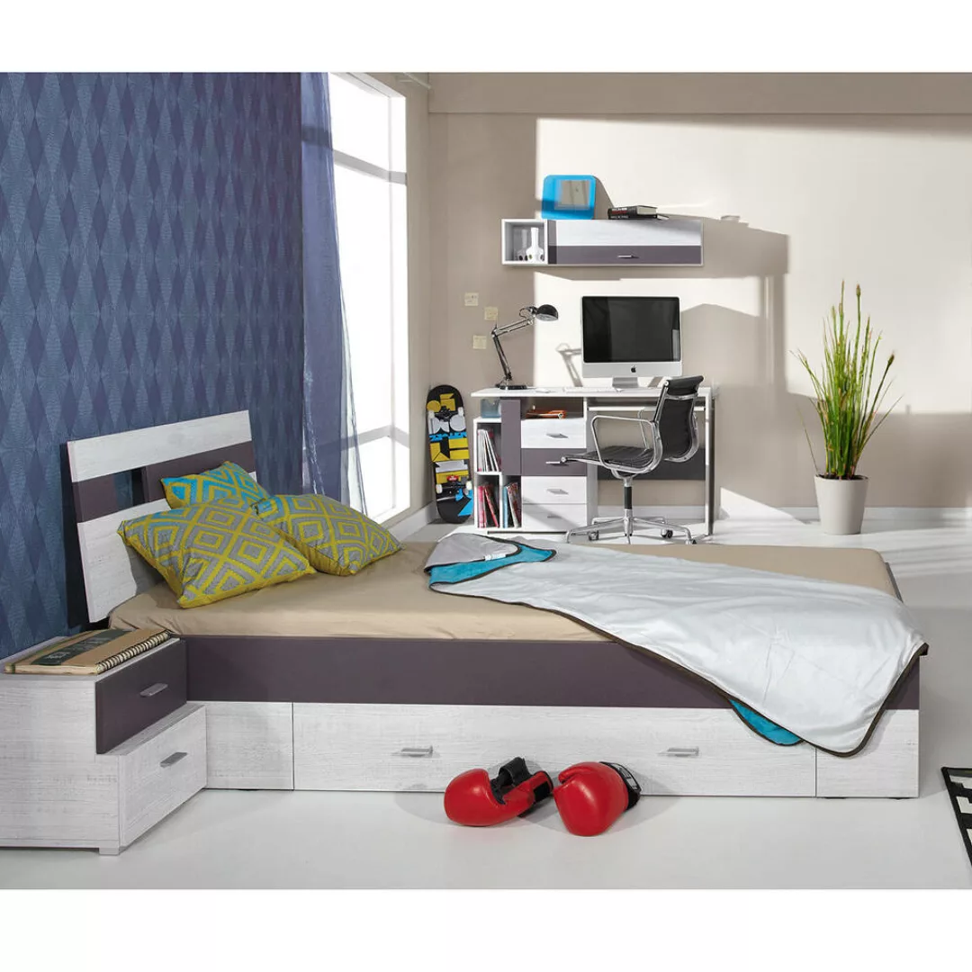 Kinderzimmer Komplett-Set 4-teilig mit Bett 120x200 cm und Schreibtisch in günstig online kaufen