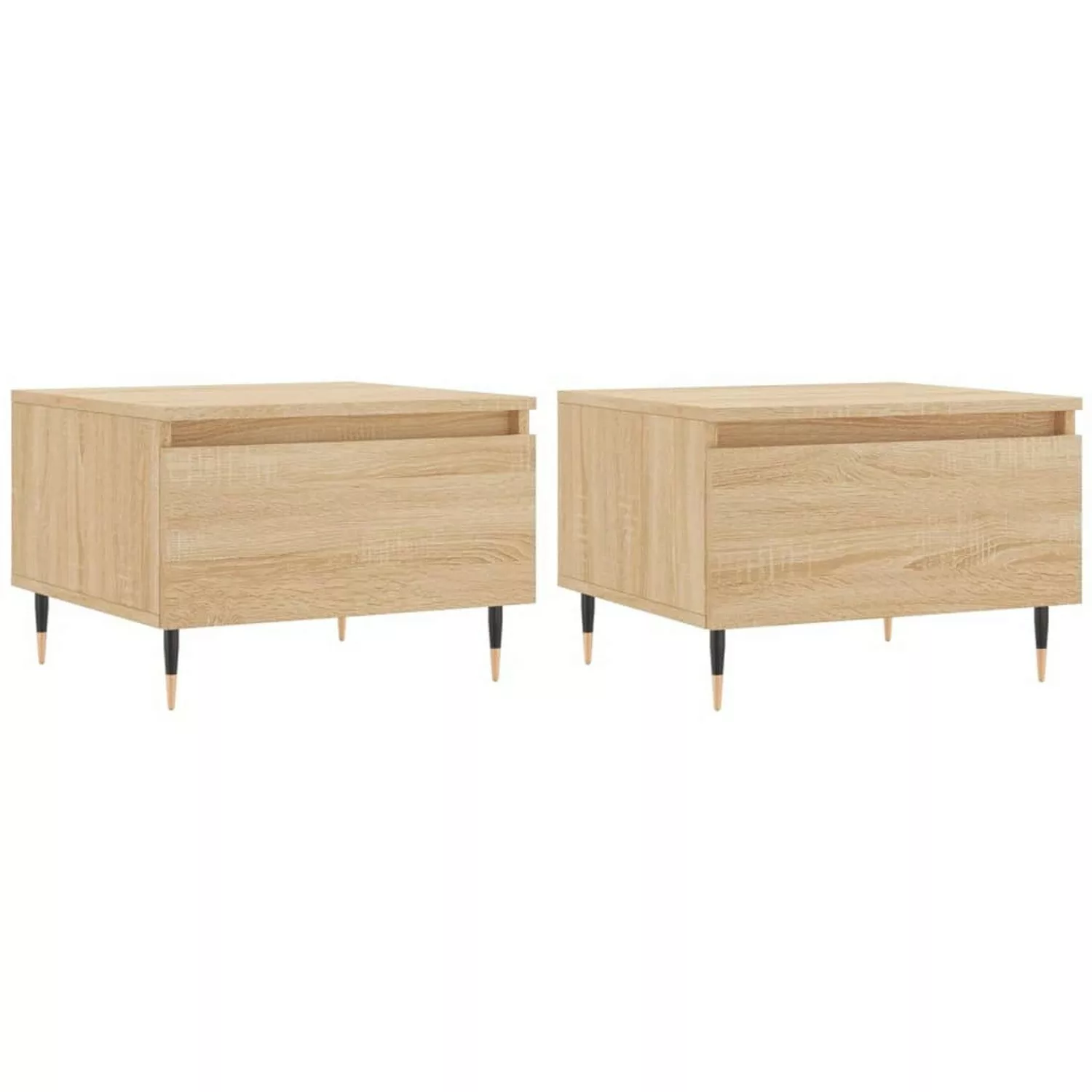 vidaXL Couchtische 2 Stk. Sonoma-Eiche 50x46x35 cm Holzwerkstoff Modell 3 günstig online kaufen