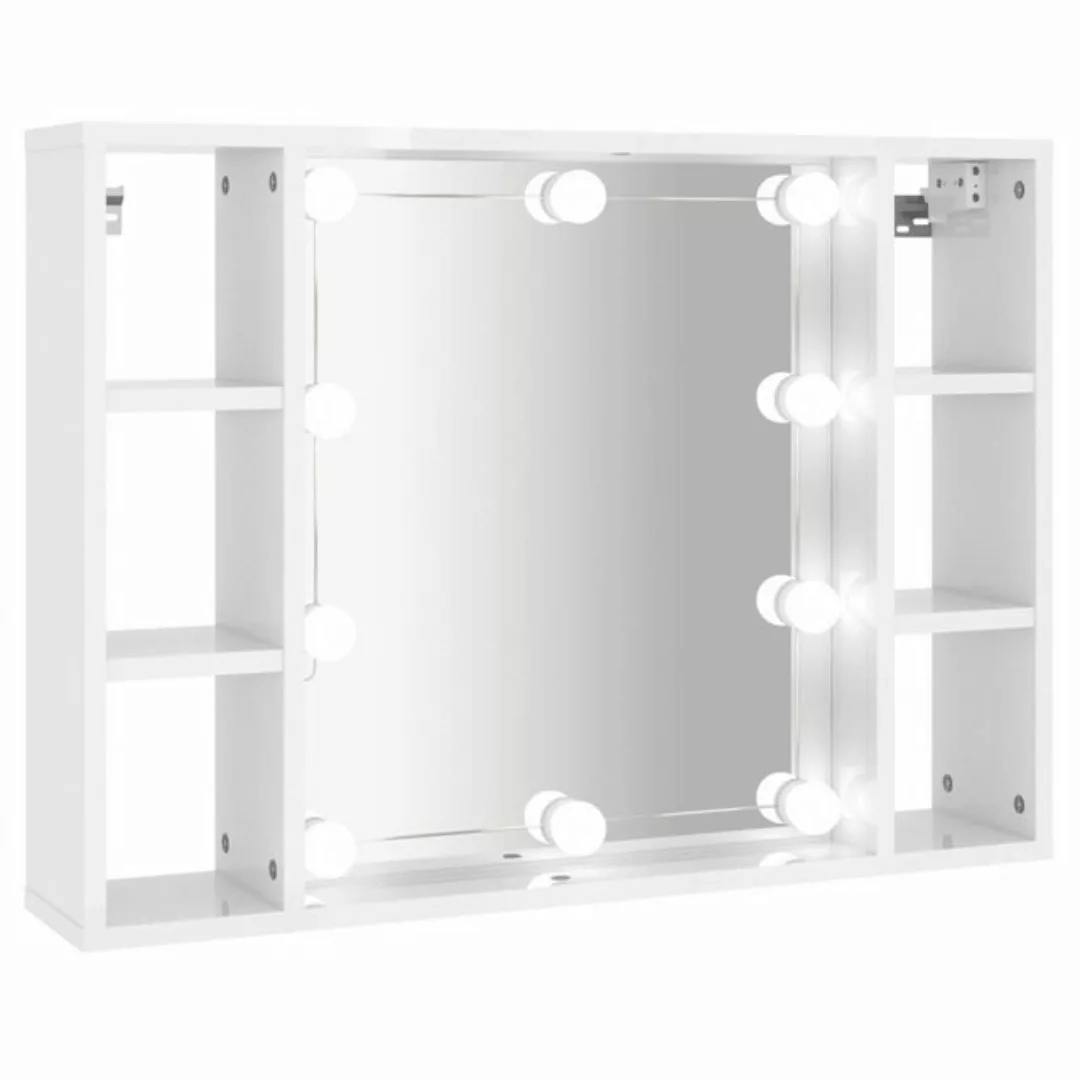 vidaXL Badezimmerspiegelschrank Spiegelschrank mit LED Hochglanz-Weiß 76x15 günstig online kaufen