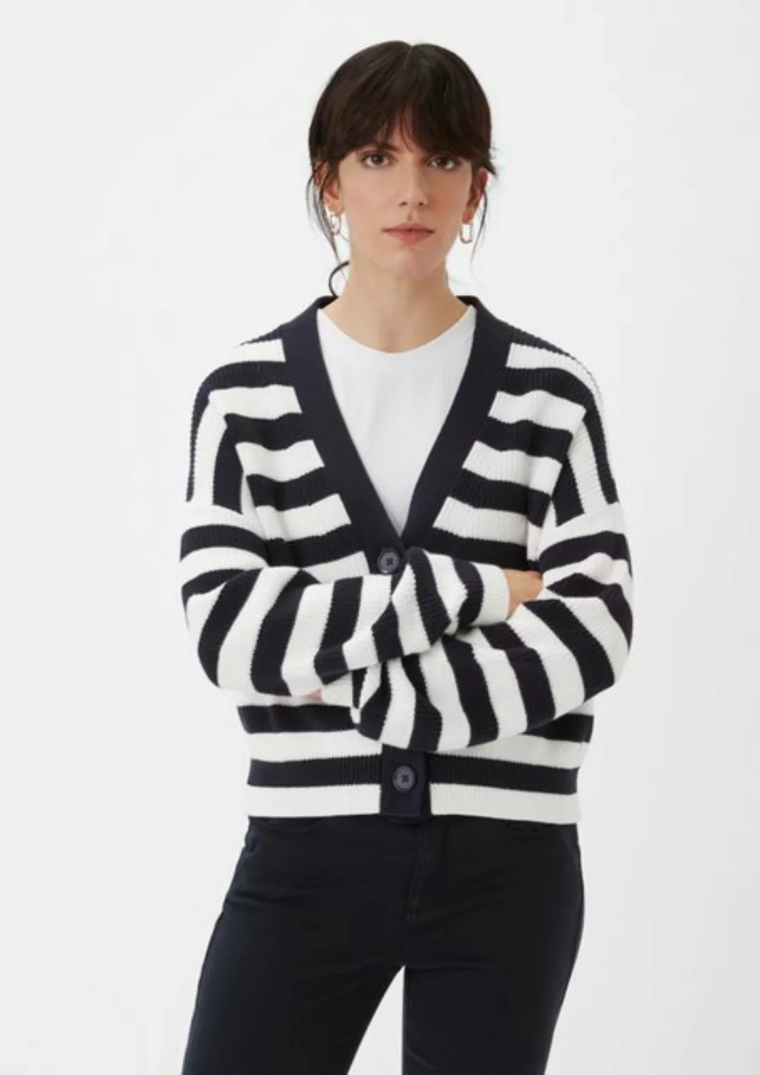 Comma Strickjacke mit Drop-Shoulder-Design günstig online kaufen