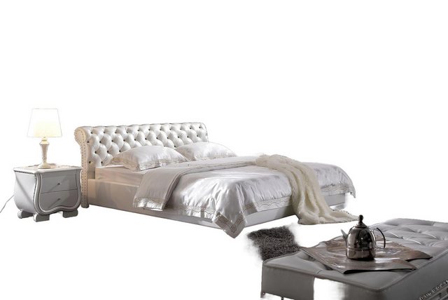 JVmoebel Bett Ehebett Lederbett Designerbett Doppelbett Bettgestell S-9209 günstig online kaufen