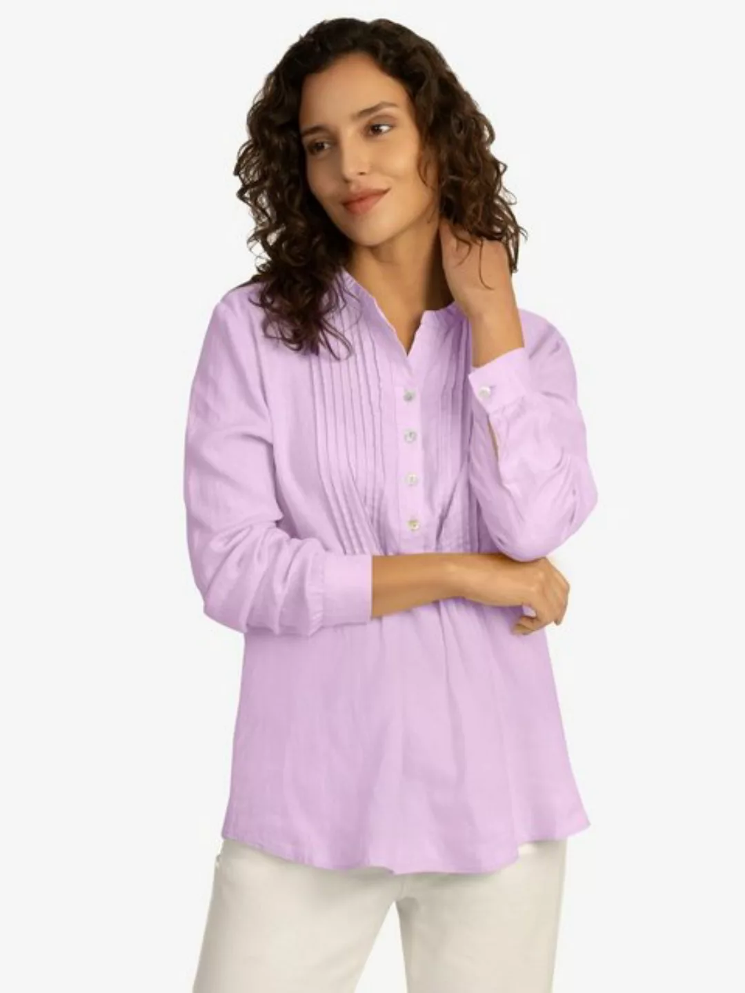 mint & mia Blusenshirt aus hochwertigem Leinen Material mit Klassisch Stil günstig online kaufen