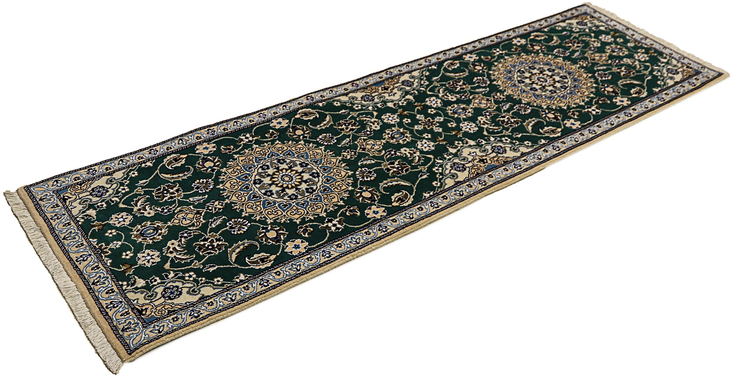 morgenland Orientteppich »Perser - Nain - Royal - 200 x 60 cm - dunkelgrün« günstig online kaufen
