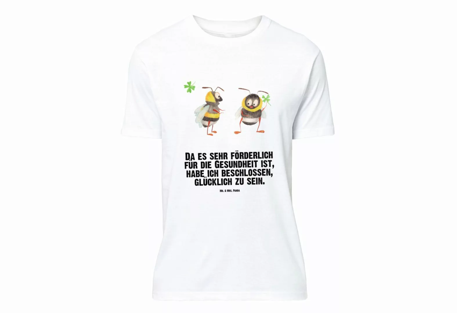 Mr. & Mrs. Panda T-Shirt Hummeln mit Kleeblatt - Weiß - Geschenk, lustige S günstig online kaufen