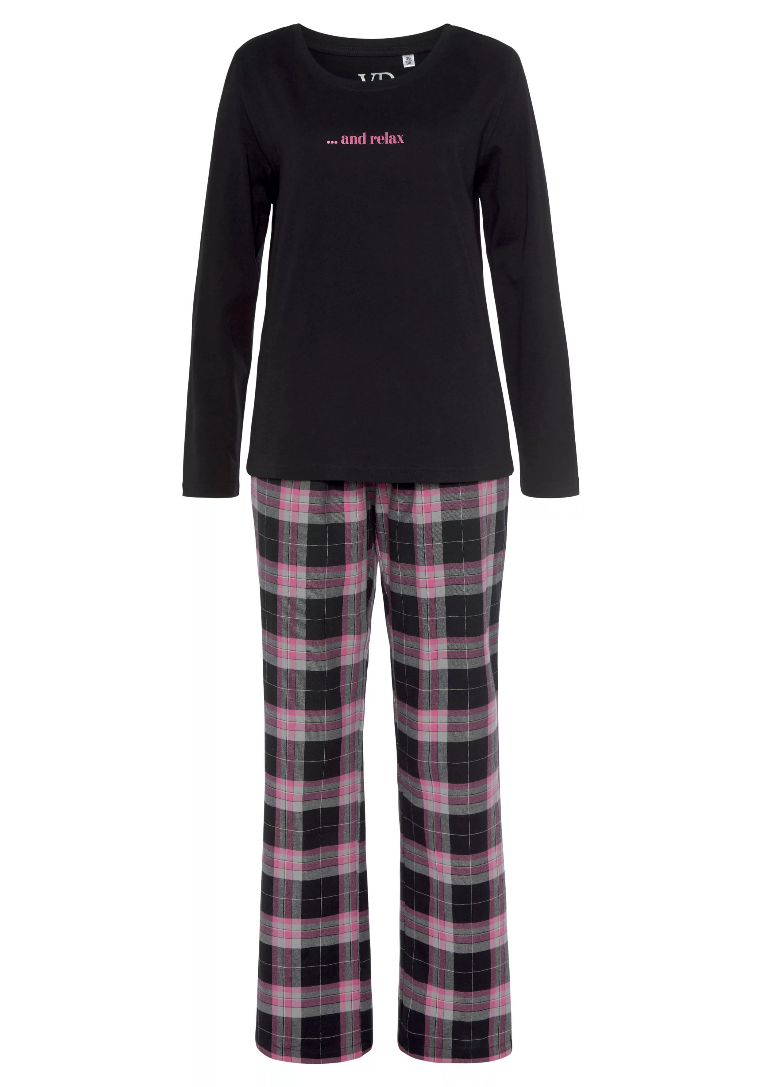 Vivance Dreams Pyjama, (2 tlg.), aus kuschelig weichem Flanell günstig online kaufen