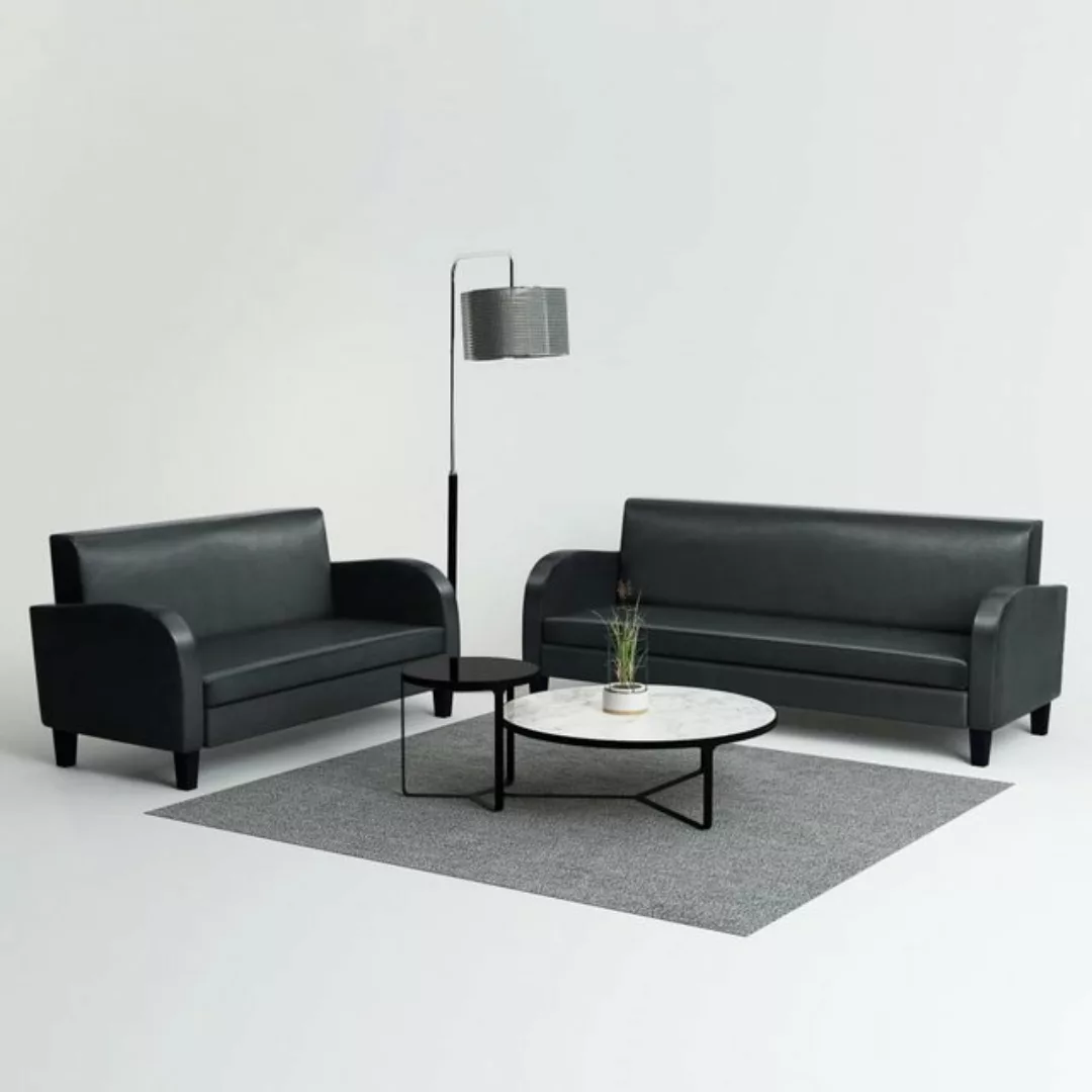 vidaXL Sofa Sofa-Set 2-tlg Kunstleder Schwarz günstig online kaufen