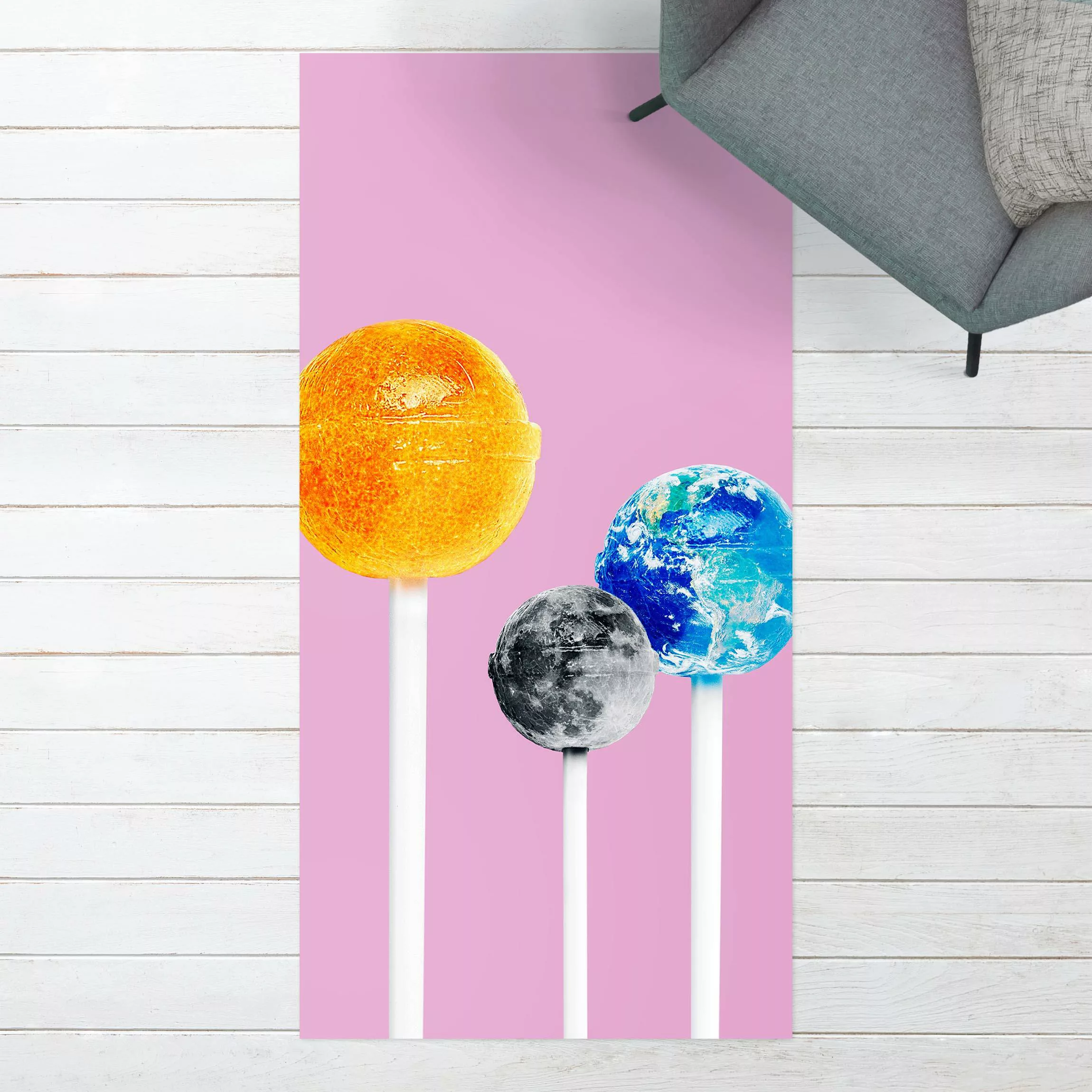 Vinyl-Teppich Lollipops mit Planeten günstig online kaufen