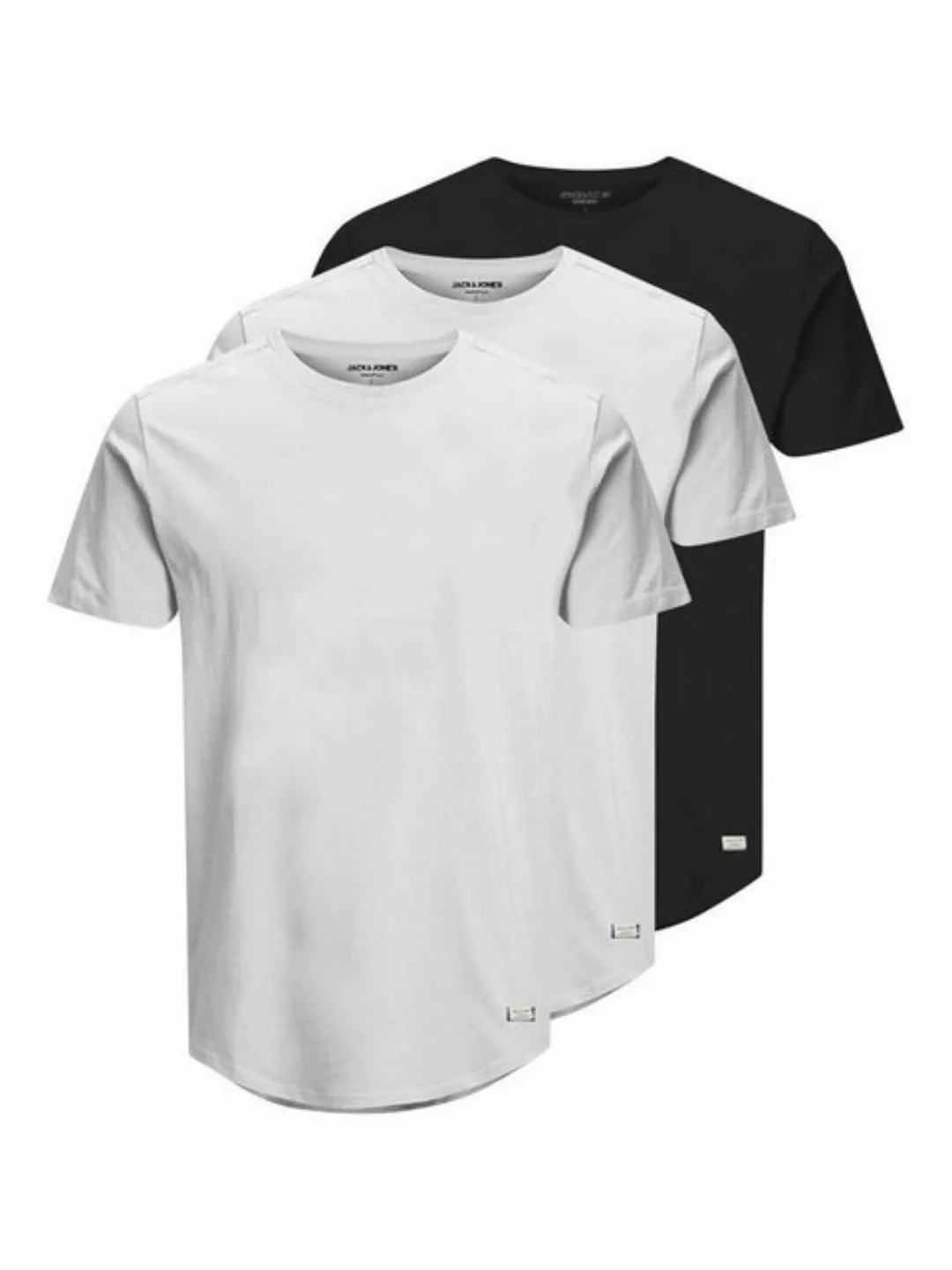 Jack & Jones Herren Rundhals T-Shirt JJENOA 3er PACK - Regular Fit günstig online kaufen