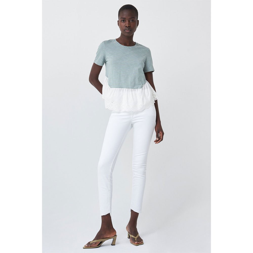 Salsa Jeans 126087-510 / English Style Embroidered Kurzarm T-shirt M Green günstig online kaufen
